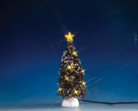 CLEAR LIGHT EVERGREEN TREE, MEDIUM, B/O (4.5V)