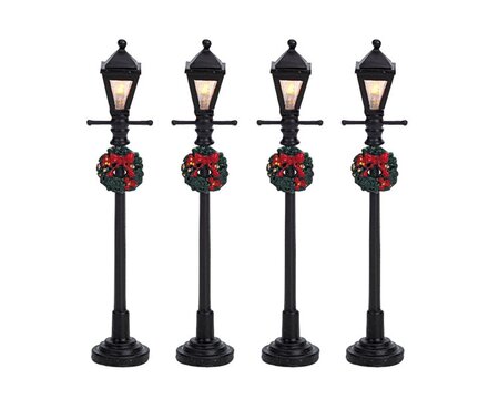 GAS LANTERN STREET LAMP, SET OF 4, B/O (4.5V)