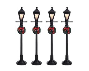 GAS LANTERN STREET LAMP, SET OF 4, B/O (4.5V)