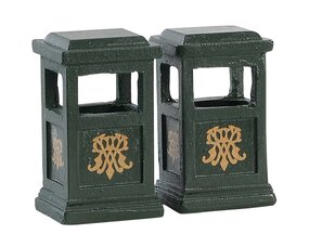GREEN TRASH CAN, SET OF 2