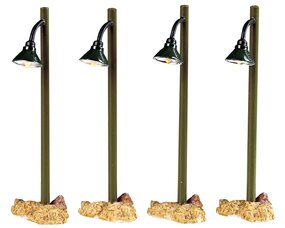 RUSTIC STREET LAMP, SET OF 4, B/O (4.5V)