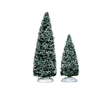 SNOWY JUNIPER TREE, MEDIUM & SMALL, SET OF 2
