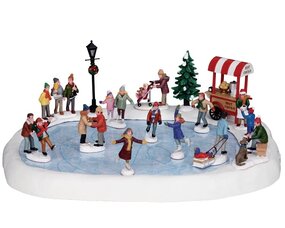 VILLAGE SKATING POND WITH SOUND, W/4.5V ADAPTOR