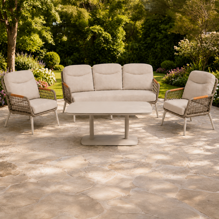 Loungeset Djenna Florida (cream) - afbeelding 1