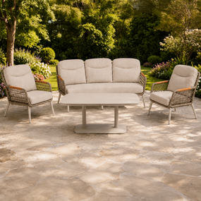 Loungeset Djenna Florida (cream) - afbeelding 1