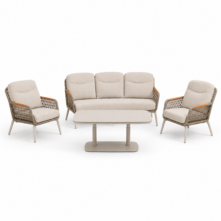 Loungeset Djenna Florida (cream) - afbeelding 2