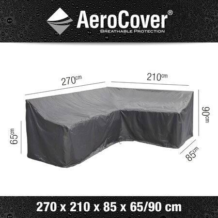 Loungesethoes hoekset rechts 270x210x85xH65/90 - afbeelding 1