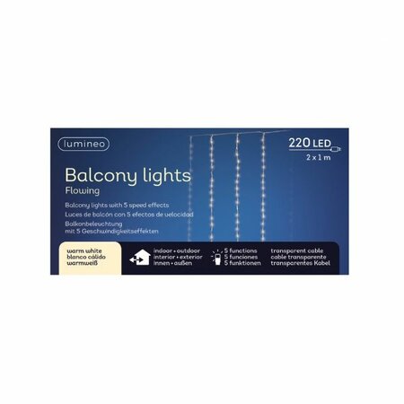 Balkongordijn 220leds Warm Wit