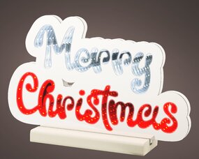 Merry Christmas Infinity light L20 B32,4 H32cm koel wit/multi - afbeelding 3
