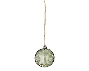 Kerstbal Groen LED Warm wit (ø14cm) - afbeelding 2