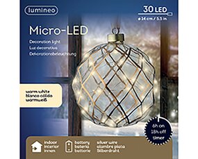 Kerstbal Helder LED Warm wit (ø14cm) - afbeelding 4