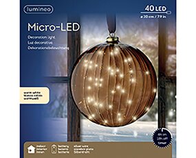Kerstbal Bruin LED Warm wit (ø20cm) - afbeelding 4