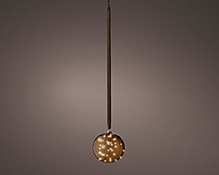 Kerstbal Bruin LED Warm wit (ø20cm) - afbeelding 3