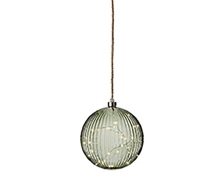 Kerstbal Groen LED Warm wit (ø20cm) - afbeelding 2