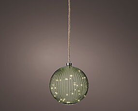 Kerstbal Groen LED Warm wit (ø20cm) - afbeelding 3