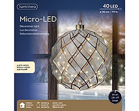 Kerstbal Helder LED Warm wit (ø20cm) - afbeelding 4