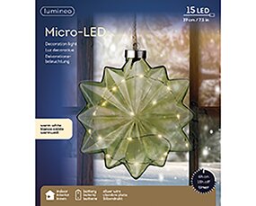 Bloem Groen LED Warm wit (19x19cm) - afbeelding 4