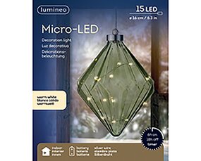 Diamant Groen LED Warm wit (ø16) - afbeelding 4