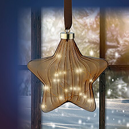 Ster Bruin LED Warm wit (20x20cm) - afbeelding 4