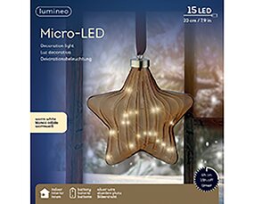 Ster Bruin LED Warm wit (20x20cm) - afbeelding 4