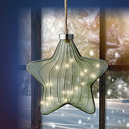 Ster Groen LED Warm wit (20x20cm) - afbeelding 4