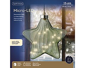 Ster Groen LED Warm wit (20x20cm) - afbeelding 4