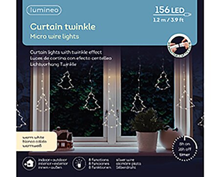 Gordijn kerstboom LED Warm wit (1,2m) - afbeelding 1