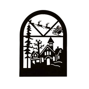 Muurhanger raam frame met kerstfiguren LED - afbeelding 3