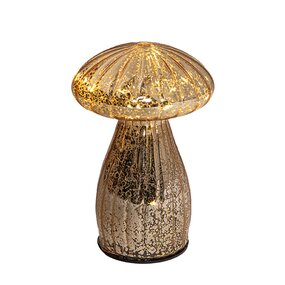 Paddenstoel glas LED 15X9.5 cm Goud - afbeelding 3