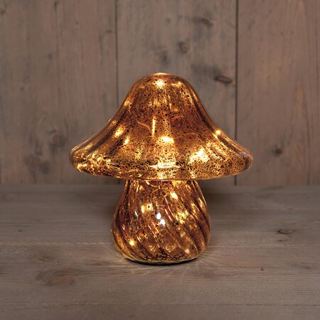Paddenstoel glas LED 19X19 cm Mercury Bruin - afbeelding 2