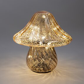 Paddenstoel glas LED 15X9.5 cm Mercury Goud - afbeelding 2