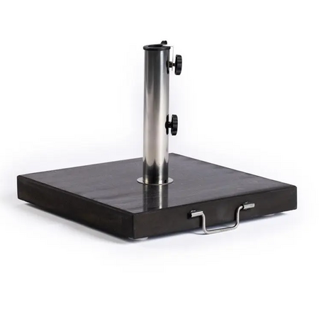 Parasol Base Vitoria 30 kg Black Polished Granite with Wheels and Handle