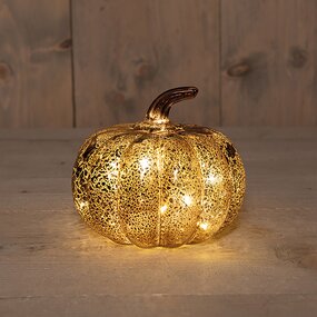 Pompoen glas LED 13x14 cm Brons - afbeelding 2