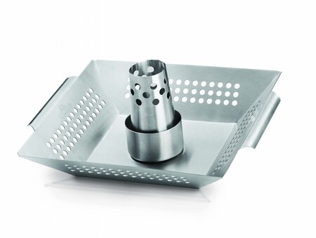 Rvs gevogeltehouder en wok - afbeelding 1