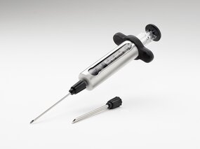 Rvs injectiespuit + 2 naalden - afbeelding 2