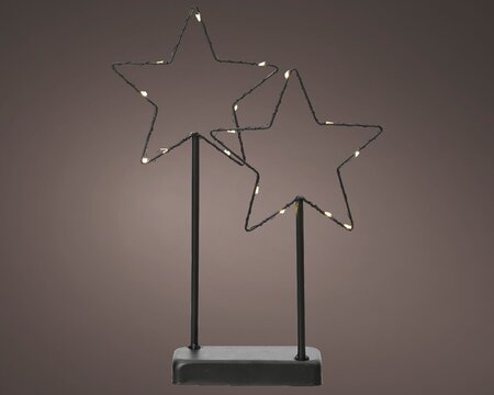 Sterren frame L6 B24 H34cm wit/warm wit Micro LED - afbeelding 2