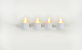 Theelicht Wit Uitbreidingsset Bewegende Vlam 4st. ø5x6cm - afbeelding 2