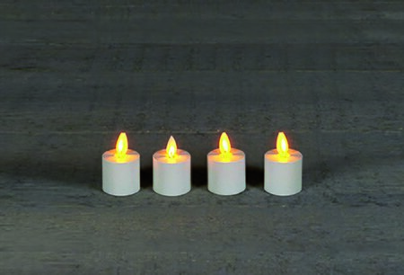 Theelicht Wit Uitbreidingsset Bewegende Vlam 4st. ø5x6cm - afbeelding 2