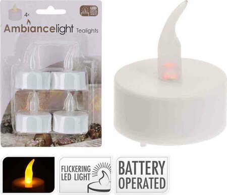 Theelicht met LED set van 4sts - afbeelding 3