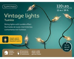 Vintage lights L1190cm 8 functie twinkel effect LED - afbeelding 3