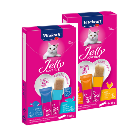 Vitakraft Liquid Snack en Jelly Lovers 6x15 gr., vanaf