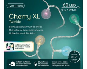 Xl cherry lights 8 functie twinkel effect Soft multi LED - afbeelding 5