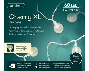 Xl cherry lights 8 functie twinkel effect Warm wit LED - afbeelding 5
